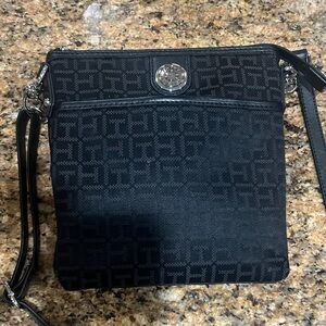 Tommy Hilfiger Black Monogram Crossbody Bag